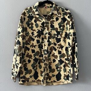 Vintage Frostproof Camo Button Up Shirt Mens Size L 16 Sanforized Cotton Flannel